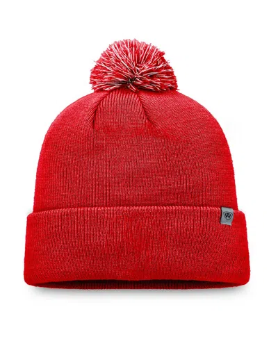 Top Of The World Men's Red Cincinnati Bearcats Team Logo Cuffed With Pom Knit Hat