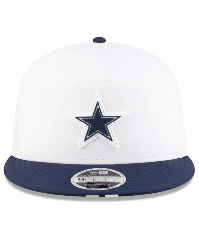 New Era Men's White/navy Dallas Cowboys 2025 Nfl Training Camp Split Panel 9fifty Snapback Hat