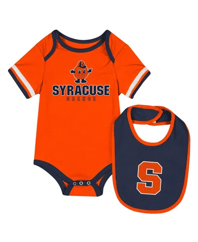 Colosseum Baby Boys And Girls Orange Syracuse Orange Bodysuit With Bib Set In Orange
