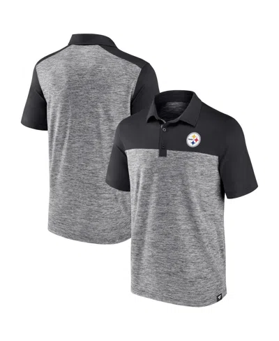 Fanatics Men's Heather Charcoal Pittsburgh Steelers Clutch Polo Shirt In Gray