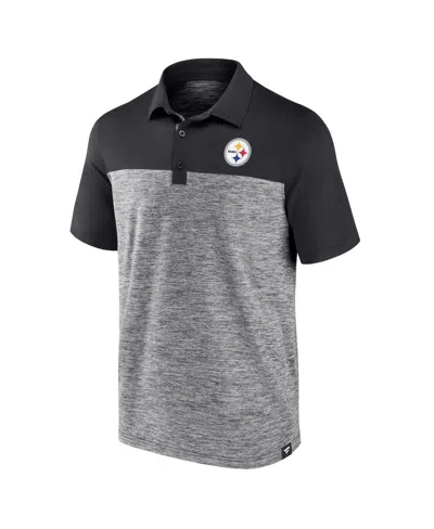 Fanatics Men's Heather Charcoal Pittsburgh Steelers Clutch Polo Shirt In Gray