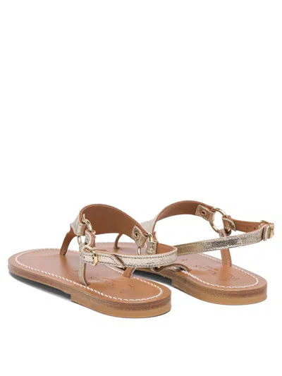 Kjacques K.jacques Sophisticated Leather Sandals With Metallic Finish In Silver