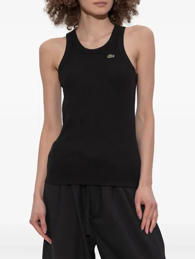 Lacoste Cotton Tank Top In Black