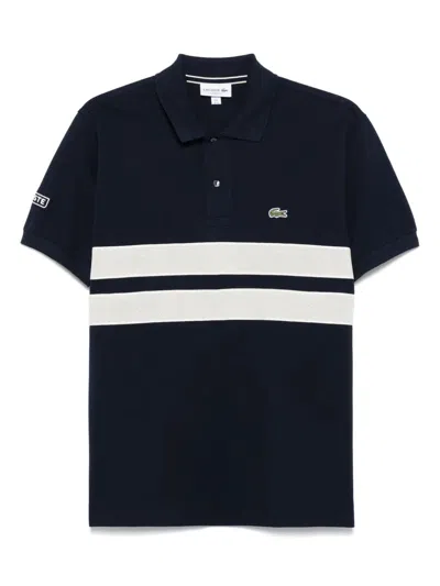 Lacoste Classic Fit Mesh Insert Polo In Blue