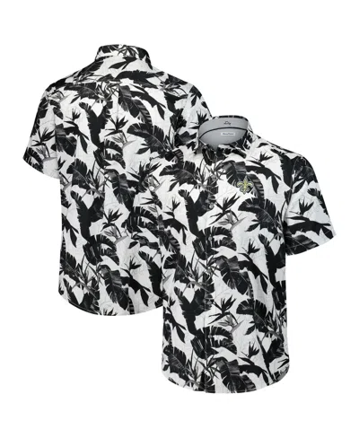 Tommy Bahama Black Washington Commanders Sport Harbor Island Hibiscus Camp Button-up Shirt In Multi