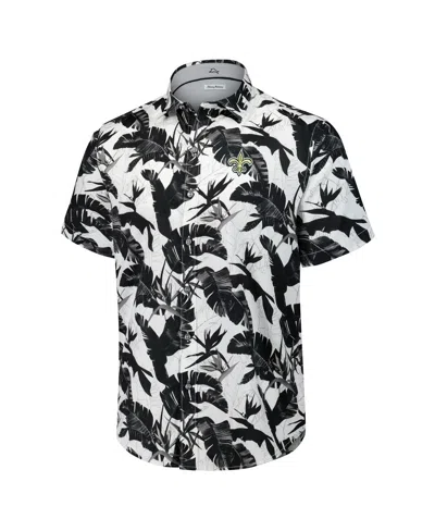 Tommy Bahama Black Washington Commanders Sport Harbor Island Hibiscus Camp Button-up Shirt In Multi