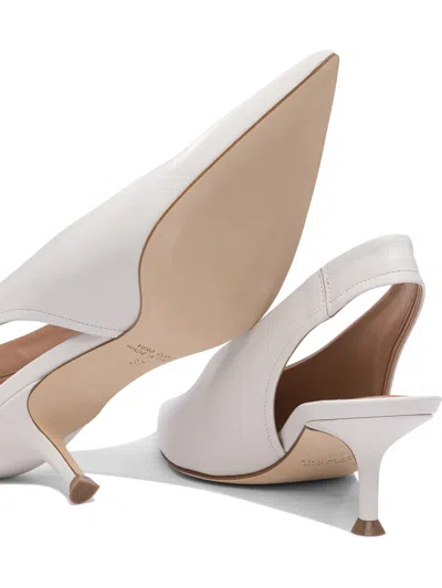 Lella Baldi Slingback Heeled Shoes With Pointed Toe In White