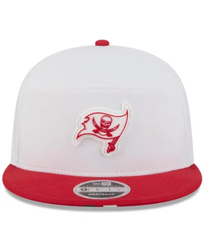 New Era Men's White/red Tampa Bay Buccaneers 2025 Nfl Training Camp Split Panel 9fifty Snapback Hat