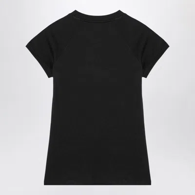 Loewe Black Cotton-blend T-shirt With Anagram Logo Women In Black