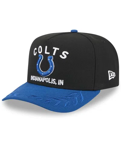 New Era Big Boys And Girls Black/royal Indianapolis Colts 2025 Nfl Draft A-frame 9fifty Snapback Hat In Black
