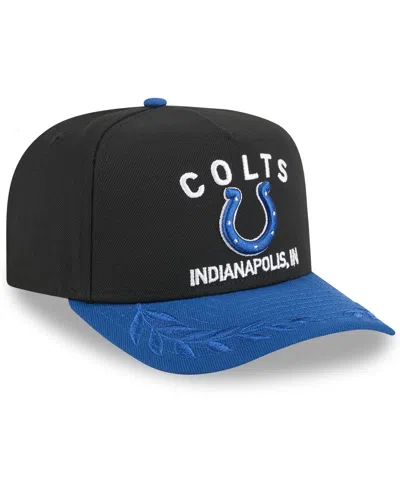 New Era Big Boys And Girls Black/royal Indianapolis Colts 2025 Nfl Draft A-frame 9fifty Snapback Hat In Black