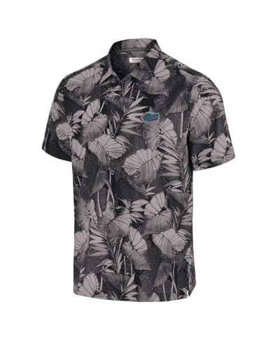 Tommy Bahama Black Ohio State Buckeyes Coast Nuevo Fronds Button-up Shirt In Black