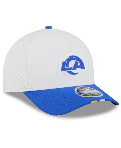New Era Men's White/royal Los Angeles Rams 2025 Nfl Training Camp A-frame 9forty Adjustable Hat