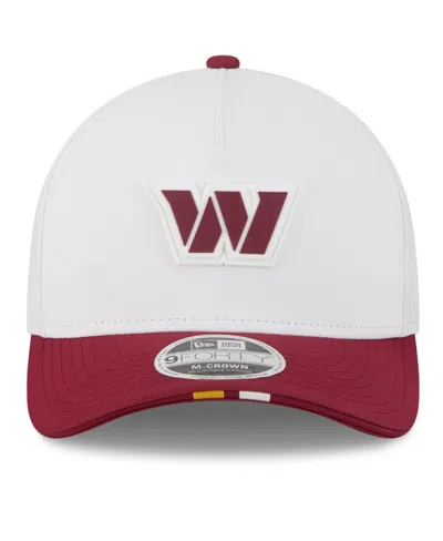 New Era Men's White/burgundy Washington Commanders 2025 Nfl Training Camp A-frame 9forty Adjustable Hat
