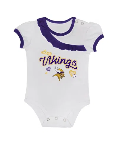 Outerstuff Baby Boys And Girls 2-piece Minnesota Vikings Love My Team Bodysuit And Skirt Set In White