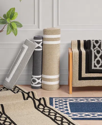 Jean Pierre New York Double Line Border Tufted Runner Rug, 30" X 144"