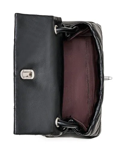 Marc Jacobs The Dual Chain Mini Leather Shoulder Bag In Black