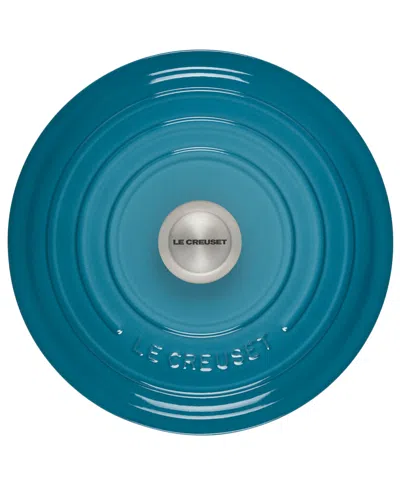 Le Creuset Caribbean Signature Enameled Cast Iron 5.5 Qt. Round Dutch Oven In Blue