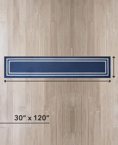 Jean Pierre New York Double Line Border Tufted Runner Rug, 30" X 120"