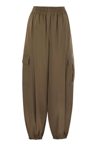 Max Mara Glauco - Cotton Baggy Trousers In Green