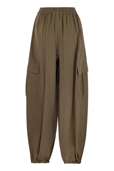 Max Mara Glauco - Cotton Baggy Trousers In Green