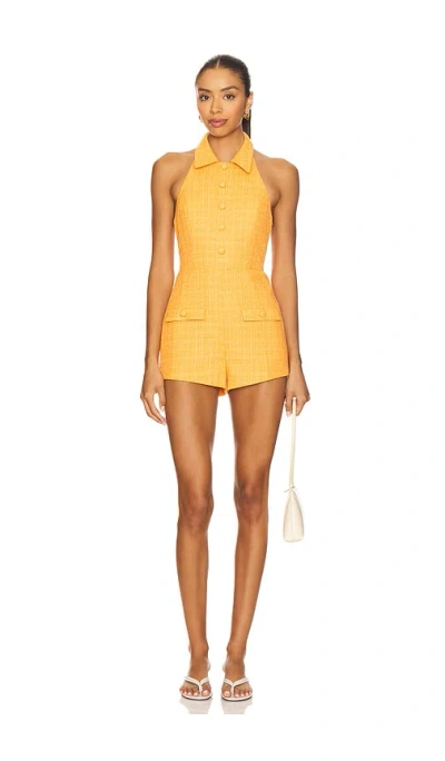 Amanda Uprichard Archer Playsuit In Yellow