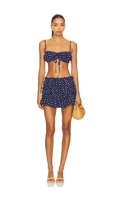More To Come Mandy Mini Skirt Set In Blue