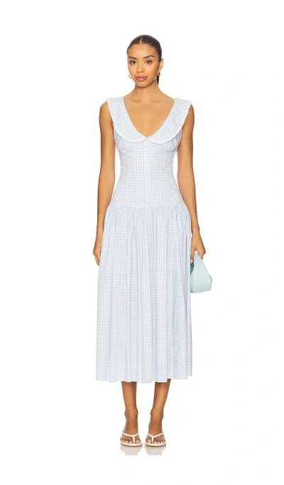 Lpa Brigette Midi Dress In Blue