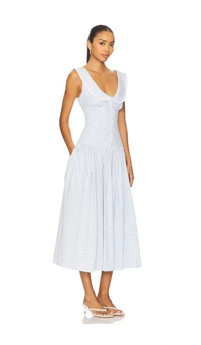 Lpa Brigette Midi Dress In Blue