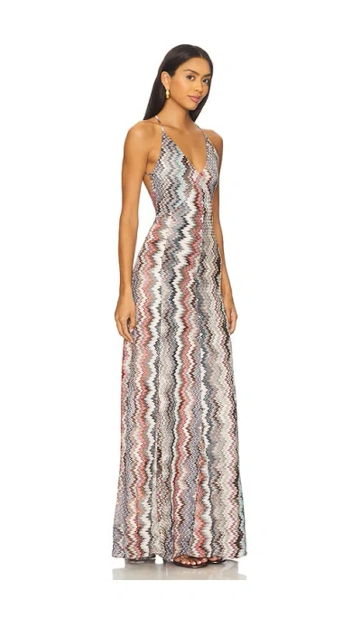 Missoni Long V-neck Dress With Snake Pattern