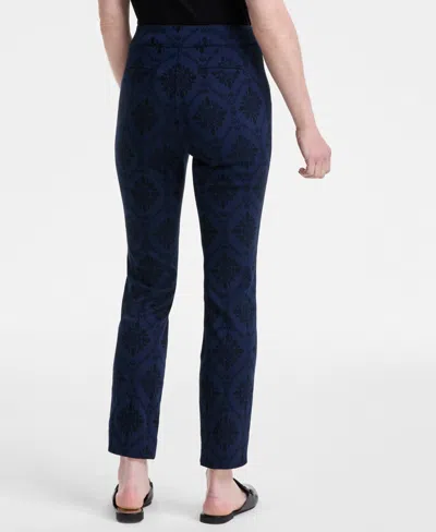 Jm Collection Womens Embellished Elbow Sleeve Sweater Jacquard Slim Pants Exclusively At Macys