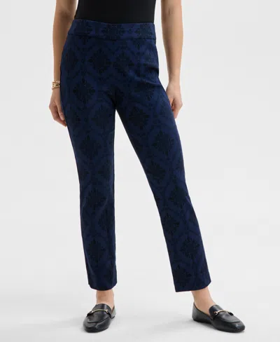 Jm Collection Womens Embellished Elbow Sleeve Sweater Jacquard Slim Pants Exclusively At Macys
