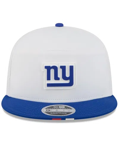 New Era Men's White/royal New York Giants 2025 Nfl Training Camp Split Panel 9fifty Snapback Hat
