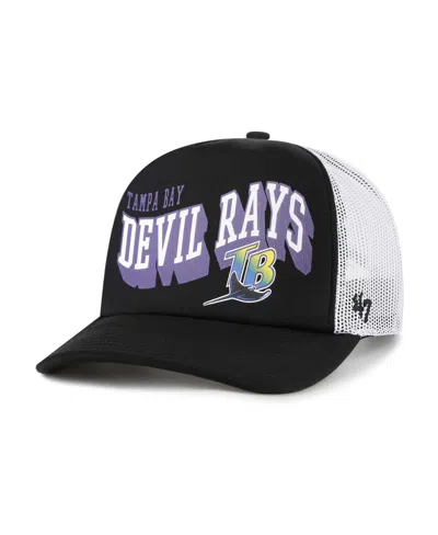 47 Brand Men's Black Tampa Bay Rays Meander Foam Trucker Snapback Hat