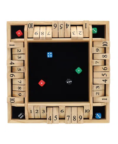 Pacific Shore Games 4 Player Shut The Box Dice Board Game With Natural Wood