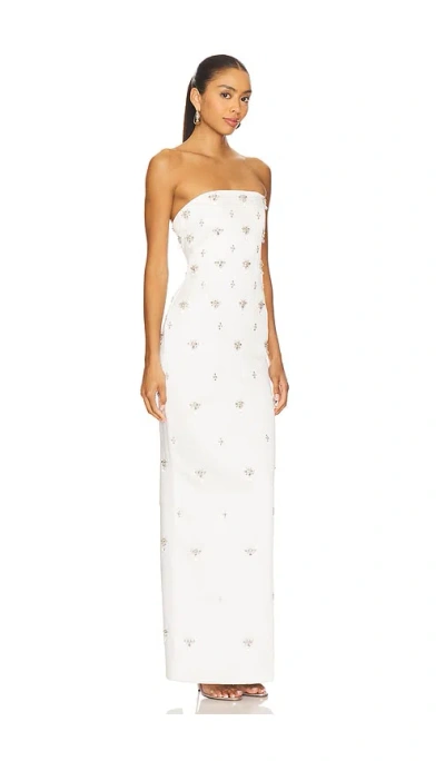Retroféte Elise Strapless Embellished Satin-crepe Gown In White