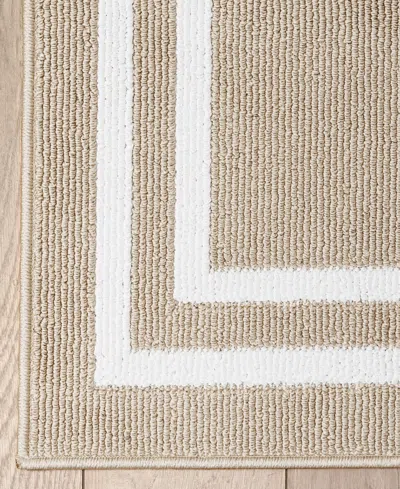Jean Pierre New York Double Line Border Tufted Runner Rug, 30" X 120"