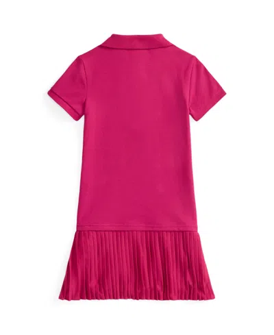 Polo Ralph Lauren Big Girls Pleated Stretch Mesh Polo Dress