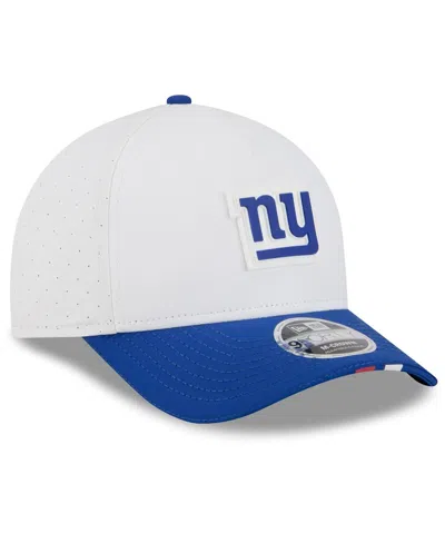 New Era Men's White/royal New York Giants 2025 Nfl Training Camp A-frame 9forty Adjustable Hat