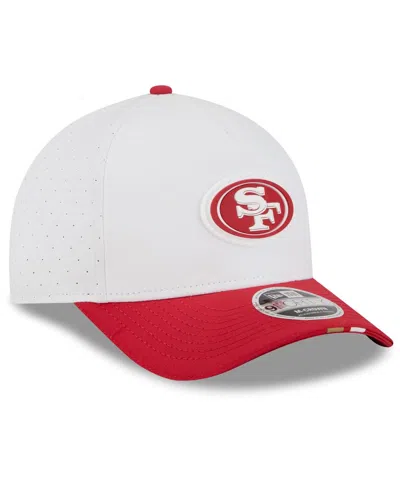 New Era Men's White/scarlet San Francisco 49ers 2025 Nfl Training Camp A-frame 9forty Adjustable Hat