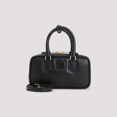 Miu Miu Arcadie Mini Black Calf Leather Shoulder Bag