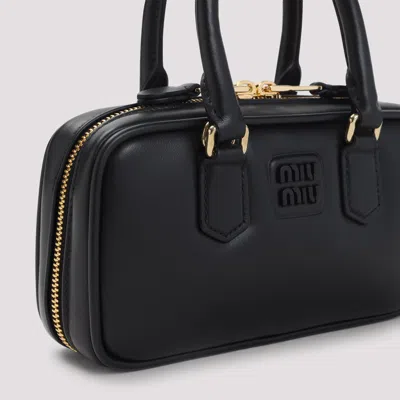 Miu Miu Arcadie Mini Black Calf Leather Shoulder Bag