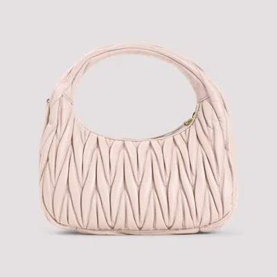 Miu Miu Women Powder Pink Nappa Leather Wander Handbag