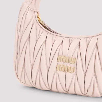 Miu Miu Women Powder Pink Nappa Leather Wander Handbag