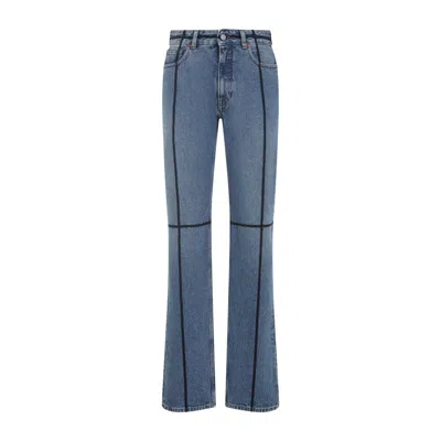 Mm6 Maison Margiela Straight-leg Jeans With Straps Embellishments In Blue