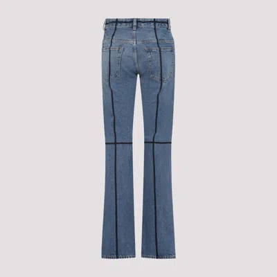 Mm6 Maison Margiela Straight-leg Jeans With Straps Embellishments In Blue