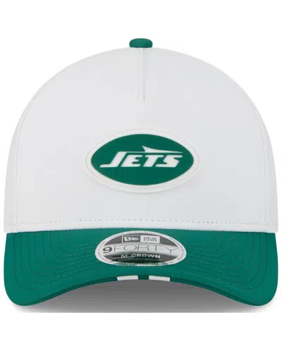 New Era Big Boys And Girls White/green New York Jets 2025 Nfl Training Camp A-frame 9forty Adjustable Hat In White