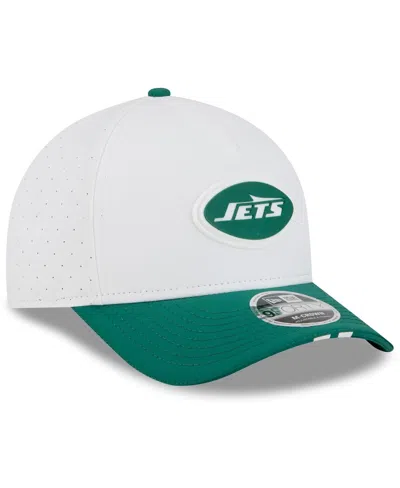 New Era Big Boys And Girls White/green New York Jets 2025 Nfl Training Camp A-frame 9forty Adjustable Hat In White