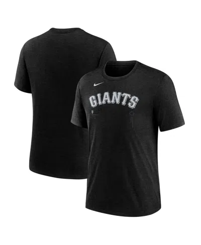 Nike Men's Heather Black San Francisco Giants Lights Out Tri-blend T-shirt In Black