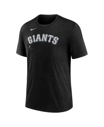 Nike Men's Heather Black San Francisco Giants Lights Out Tri-blend T-shirt In Black